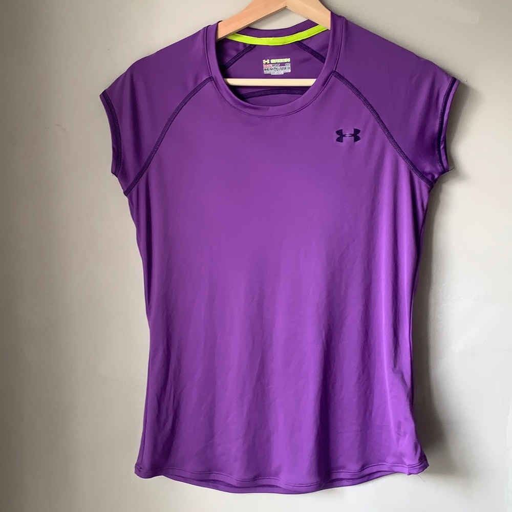 Purple Under Armour Semi-Fitted Athletic T-Shirt